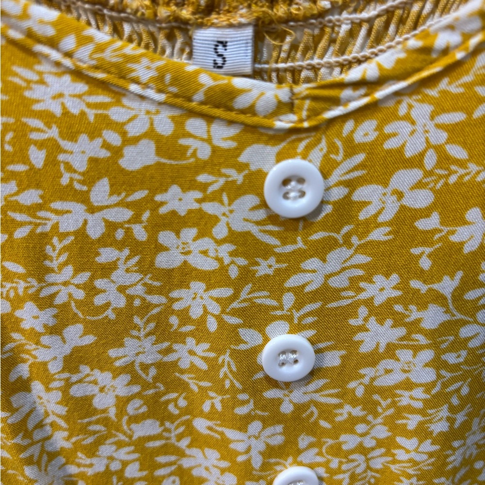 Maternity Midi Dress | Yellow Floral | EUC | S - Picture 2 of 3